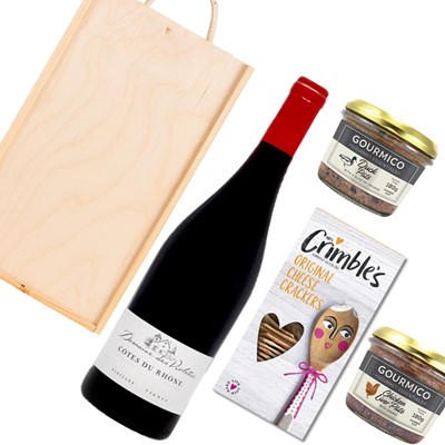 Les Violettes Cotes du Rhone 75cl Red Wine And Pate Gift Box